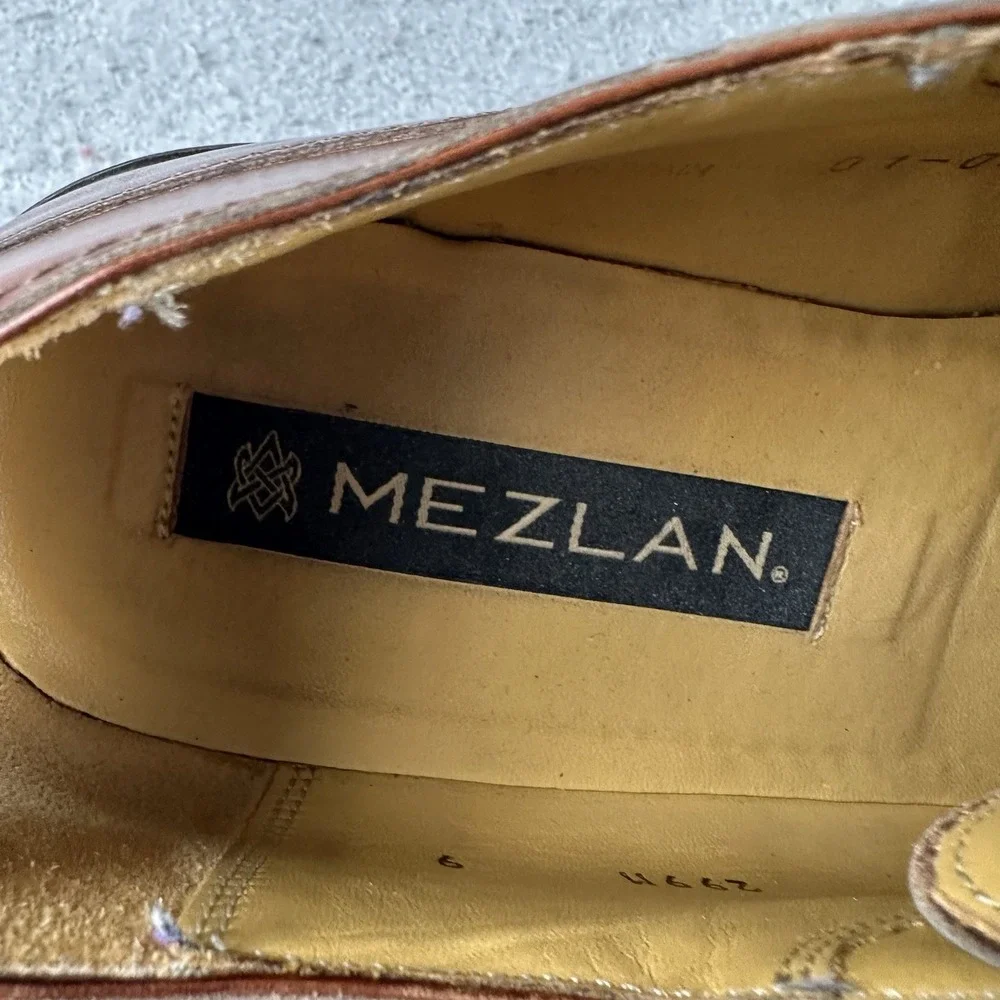 Mezlan Brown Crocodile Cap Toe‎ Oxford Dress Shoes Goodyear Welt Mens 9M Spain